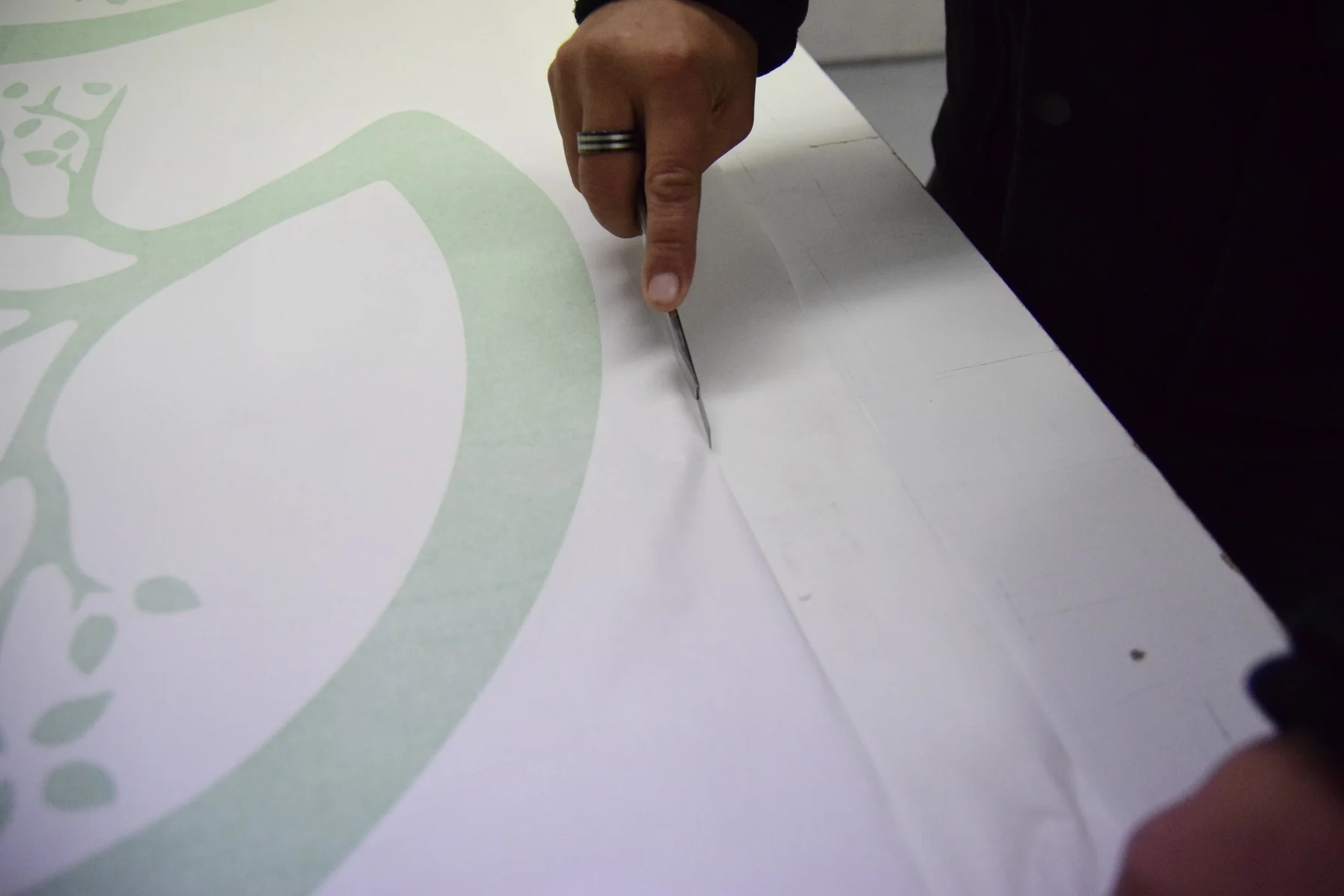 Opracování obrysu grafického dílu ELEGreen na pracovním stole
